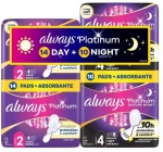 ALWAYS Ultra Platinum Night Μέγεθος 2 14 Τεμάχια & Μέγεθος 4 10 Τεμάχια
