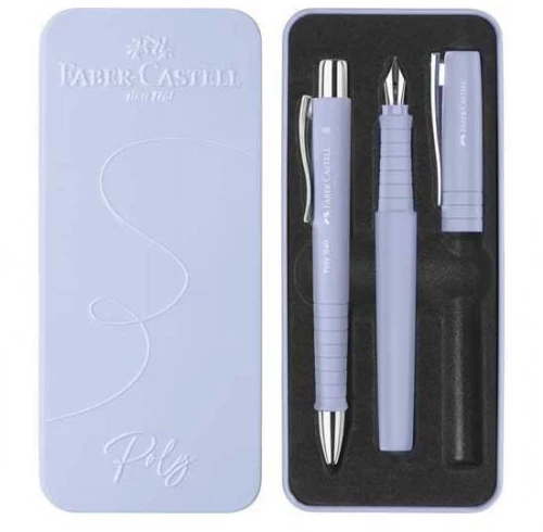Σετ δώρου Faber-Castell Πένα και Στυλό Poly Ball - Λιλά