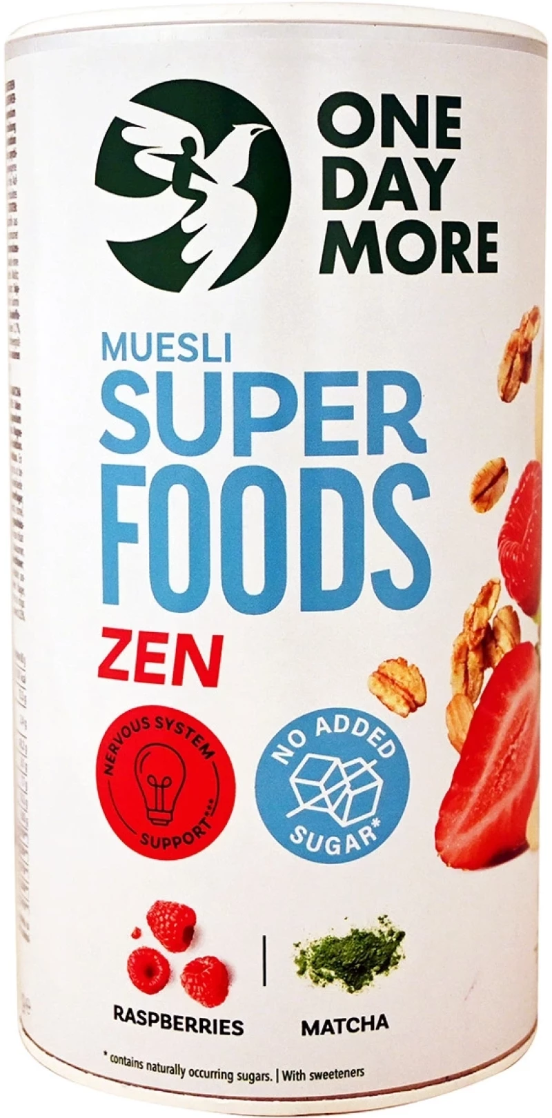 One Day More Muesli Superfoods Zen Raspberries Matcha 480gr