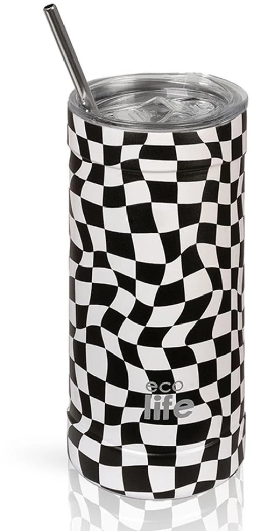 Ποτήρι Θερμός Ecolife - Black & White Coffee Thermos 500ml
