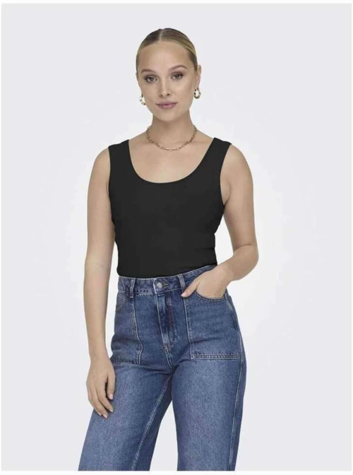 Only 15315571 Γυναικείο Crop Top Easy - Μαύρο