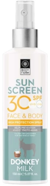 Bodyfarm Donkey Milk Αντηλιακό Γαλάκτωμα SPF30 150ml