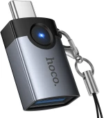 Hoco UA46C Victory Μετατροπέας Type-C Male σε USB-A Female Γκρι