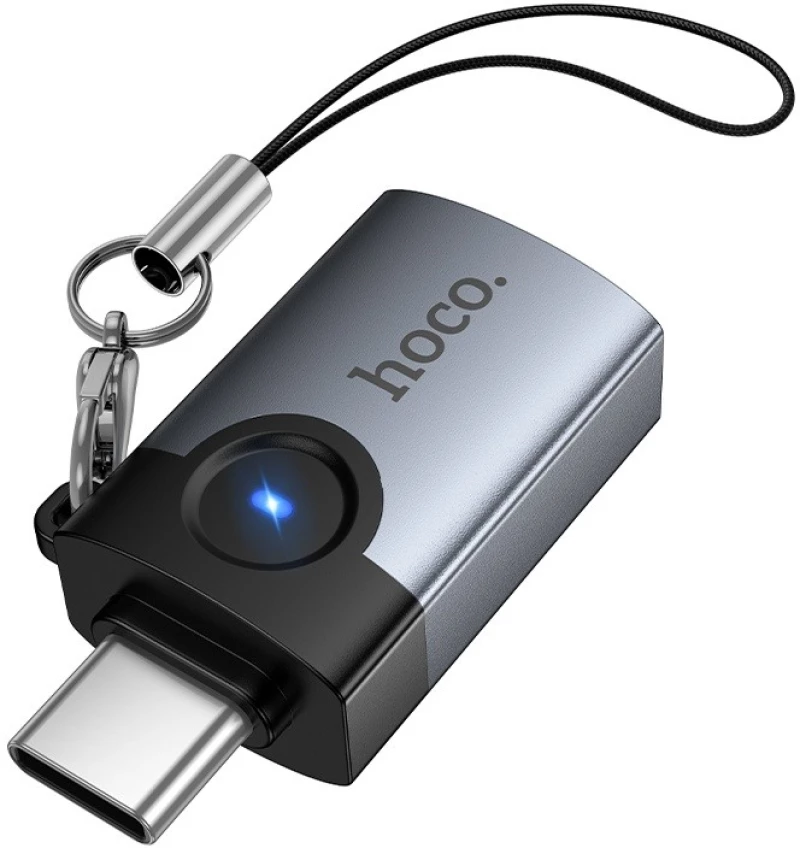 Hoco UA46C Victory Μετατροπέας Type-C Male σε USB-A Female Γκρι