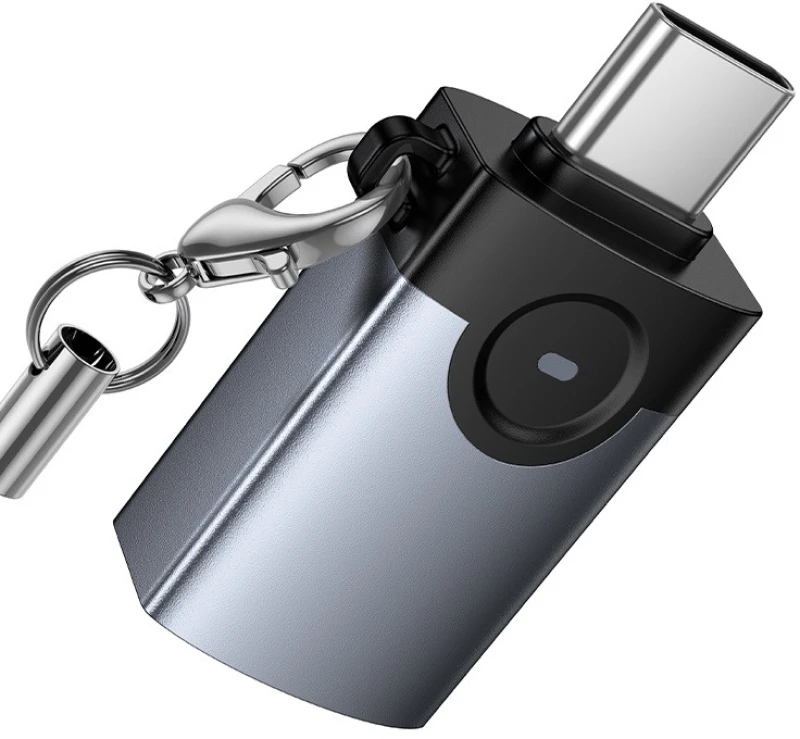 Hoco UA46C Victory Μετατροπέας Type-C Male σε USB-A Female Γκρι