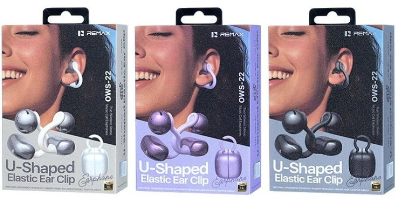 Remax OWS-22 Earbud / Open Ear Bluetooth Handsfree Ακουστικά με Θήκη Φόρτισης Μωβ