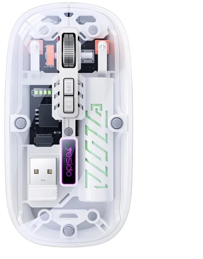 Yesido Ασύρματο Ποντίκι KB29 Type-C BT+ 2.4G Connection 800/1200/1600DPI 400mAh White