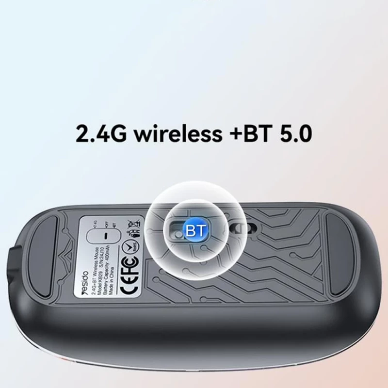 Yesido Ασύρματο Ποντίκι KB29 Type-C BT+ 2.4G Connection 800/1200/1600DPI 400mAh White