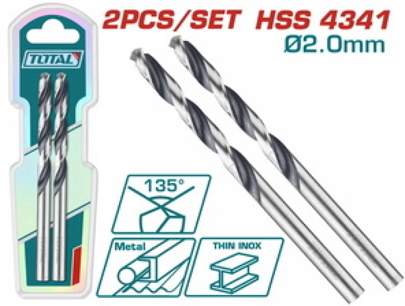TOTAL TAC1200024 ΕΠΑΓΓ. ΤΡΥΠΑΝΙ HSS DIN4341 2mm 2τεμ