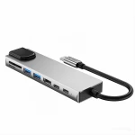 Tech‑Protect HB09 Hub Adapter 8‑in‑1 Type‑C + USB‑A3.0 + USB‑C3.0 + HDMI 4K 60Hz + SD/TF + PD100W + RJ45 Space Grey