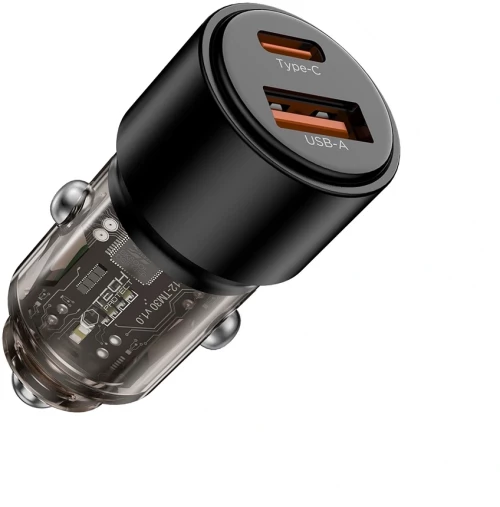 Tech-Protect Φορτιστής Αυτοκινήτου CC03 USB-A / Type-C PD 95W / QC3.0 Black