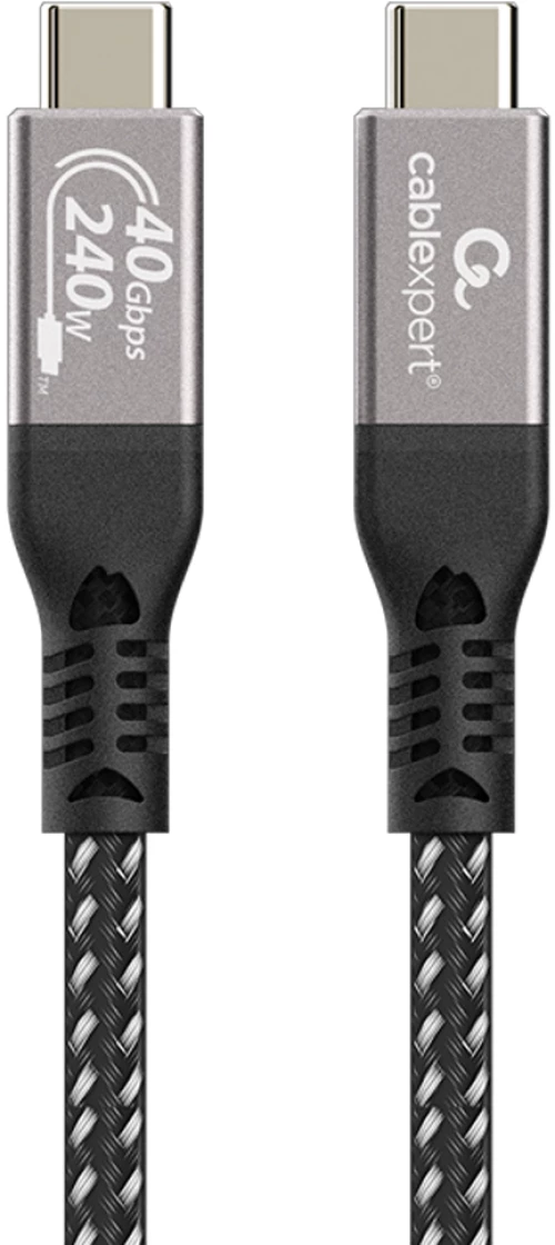 CABLEXPERT PREMIUM USB 4 TYPE-C CHARGING & DATA CABLE 40 Gbps 240W 0.5M