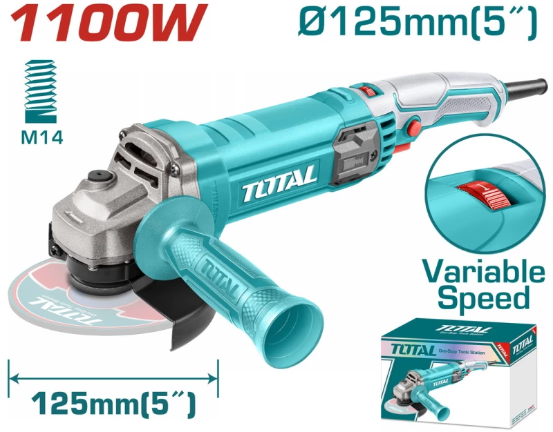 Total TG-110125565E Τροχός 125mm Ρεύματος 1100W με Ρύθμιση Στροφών