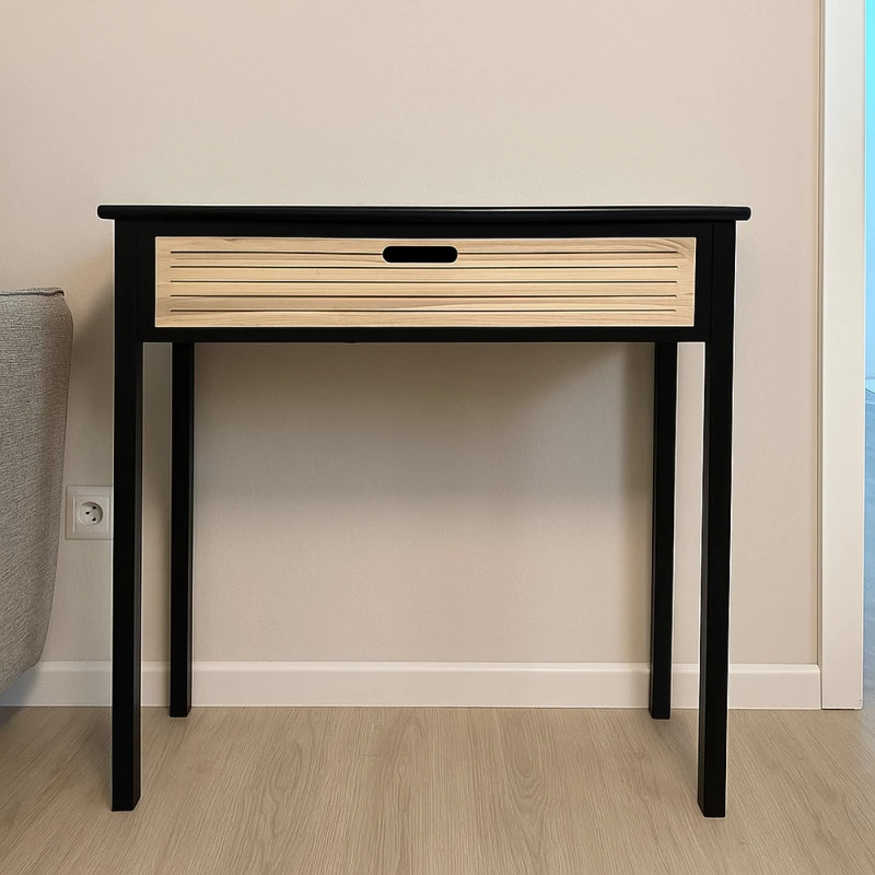 ΚΟΝΣΟΛΑ ΞΥΛΙΝΗ ΜΑΥΡΟ/ΦΥΣΙΚΟ  75X30Χ75cm