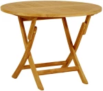 KENT ΤΡΑΠΕΖΙ ΣΤΡΟΓΓΥΛΟ ΠΤΥΣ/ΝΟ ΑΠΟ ΞΥΛΟ TEAK Φ120X75cm