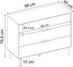 Συρταριέρα Marquise χρώμα sandstone 98x40x78,5εκ.