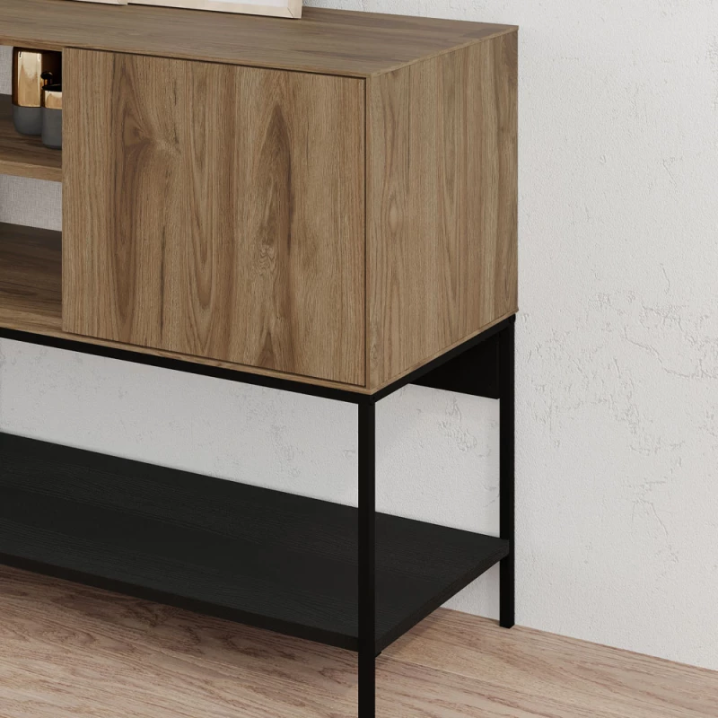 Μπουφές Amira χρώμα καρυδί Ud - black wood 180x40x80εκ.