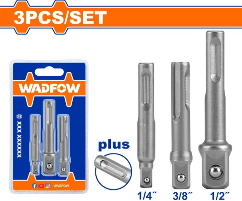 Wadfow WSV4K02 Σετ Ανταπτορες Sds-plus 1/4" 3/8" 1/2" 3τεμ