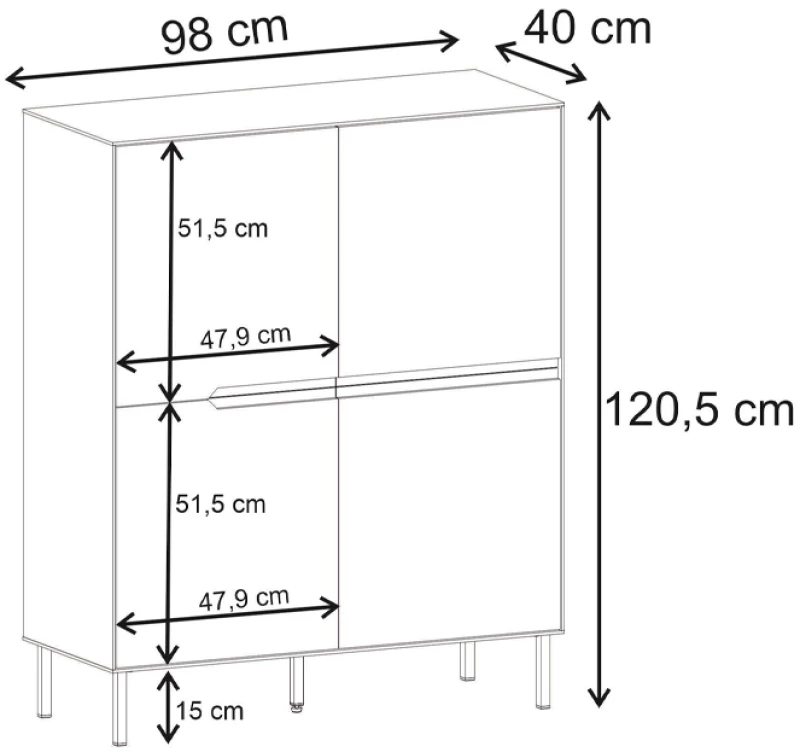 Μπουφές Arch Megapap χρώμα sandstone 98x40x120,5εκ.