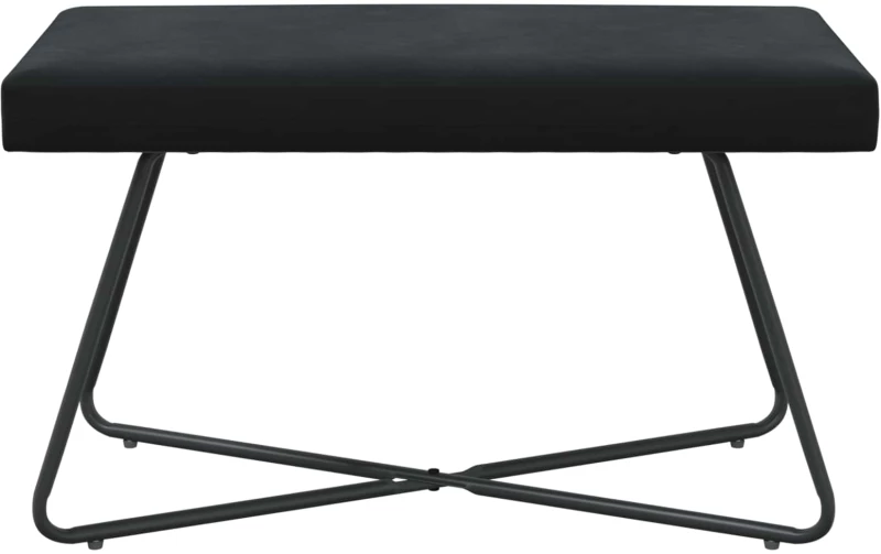 vidaXL παγκάκι Μαύρο 80 x 40 x 45 εκ. Βελούδο