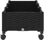 vidaXL Κήπος Γλαστράκι με Ροδάκια Μαύρο 120 x 40 x 29 εκ PP