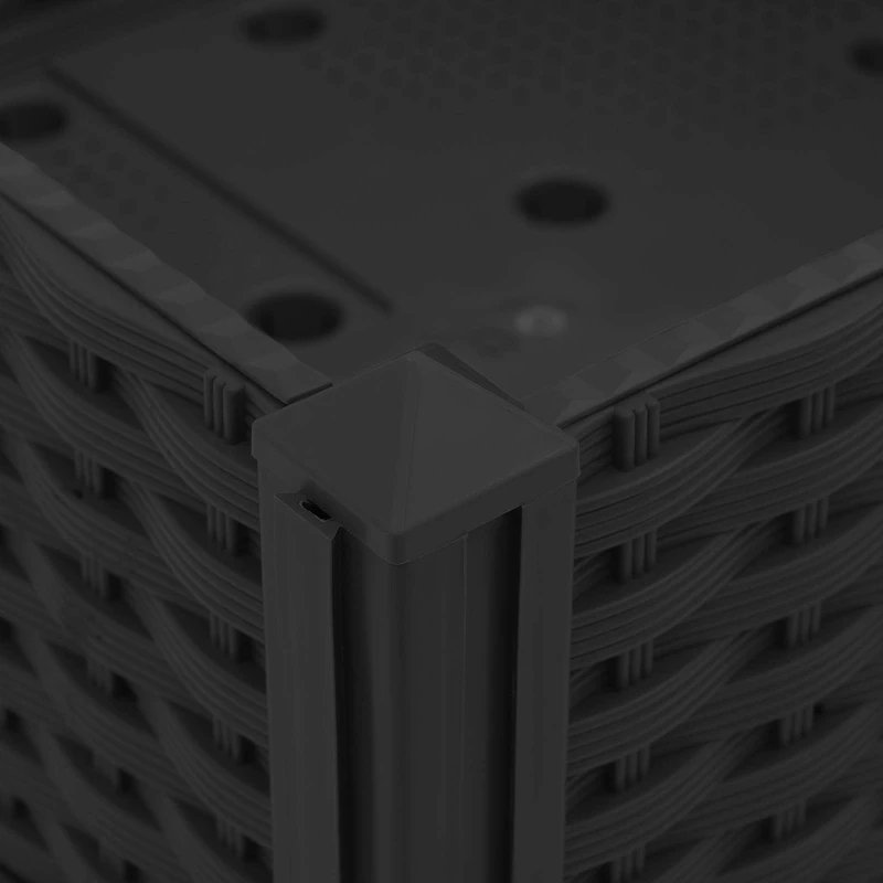 vidaXL Κήπος Γλαστράκι με Ροδάκια Μαύρο 120 x 40 x 29 εκ PP