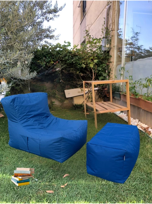 Stewehome πολυθρόνα αχλάδι και υποπόδιο από ύφασμα 75x65x70 cm