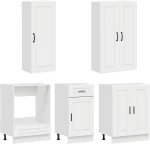 vidaXL Μονάδα κουζίνας PORTO 5 pcs Γυαλιστερό Λευκό Επεξεργασμένο Ξύλο