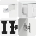 vidaXL Μονάδα κουζίνας PORTO 5 pcs Γυαλιστερό Λευκό Επεξεργασμένο Ξύλο