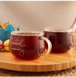 Stewehome Σετ 2 τεμαχίων γυάλινα κούπες 200 ml μοντέρνου στιλ Πολύχρωμο