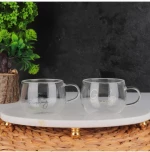 Stewehome Σετ 2 τεμαχίων γυάλινα κούπες 200 ml μοντέρνου στιλ Πολύχρωμο