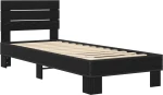vidaXL Κρεβάτι με Κεφαλάρι Μαύρη Δρυς 80 x 200 cm Επεξεργασμένο Ξύλο