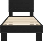 vidaXL Κρεβάτι με Κεφαλάρι Μαύρη Δρυς 80 x 200 cm Επεξεργασμένο Ξύλο
