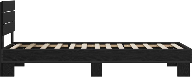 vidaXL Κρεβάτι με Κεφαλάρι Μαύρη Δρυς 80 x 200 cm Επεξεργασμένο Ξύλο