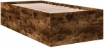 vidaXL Κρεβάτι δαπέδου Καπνισμένο Ξύλο Δρυός 80 x 200 cm