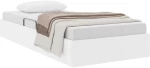 vidaXL Κρεβάτι Αποθήκης Καθαρό Λευκό 100 x 190 cm Τεχνητό δέρμα