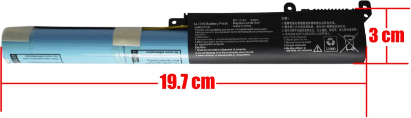 A31N1537 Asus Battery για VivoBook Max X441 10.8v 36Wh ( Κωδ.1-BAT1082 )