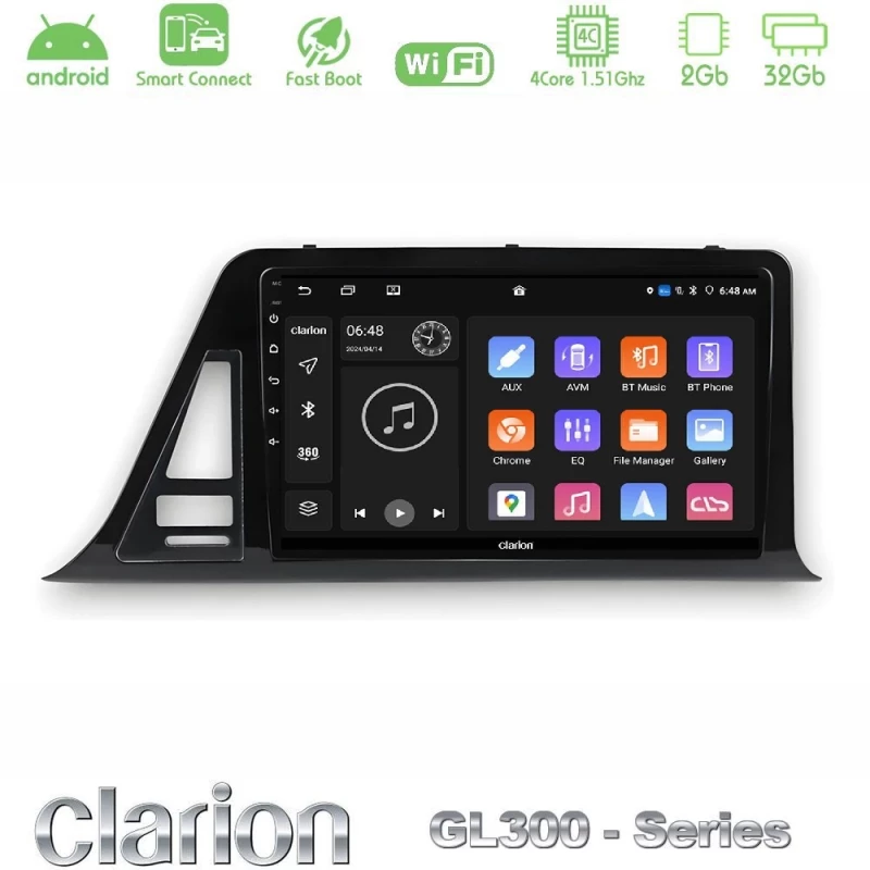 Clarion GL300 Series 4Core Android ClarionOS 2+32GB Toyota CH-R RHD Navigation Multimedia Tablet 9" Με Carplay & Android Auto