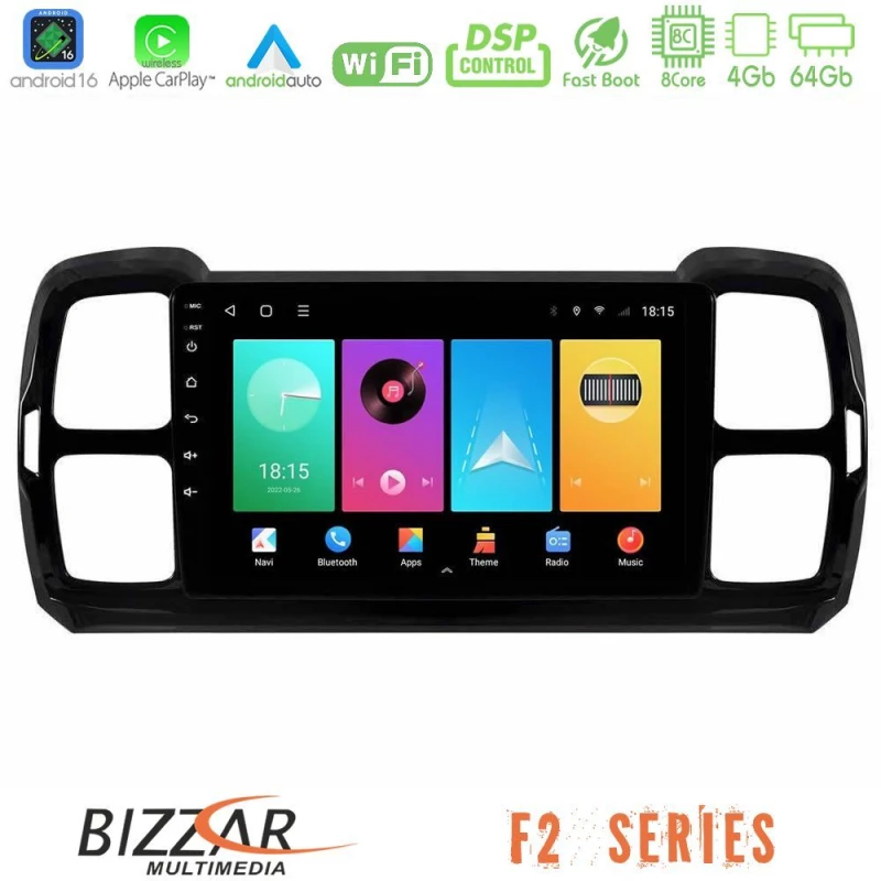 Bizzar F2 Series 8Core Android16 4+64GB  Citroen DS5 Aircross 2017-2021 Navigation Multimedia Tablet 9"