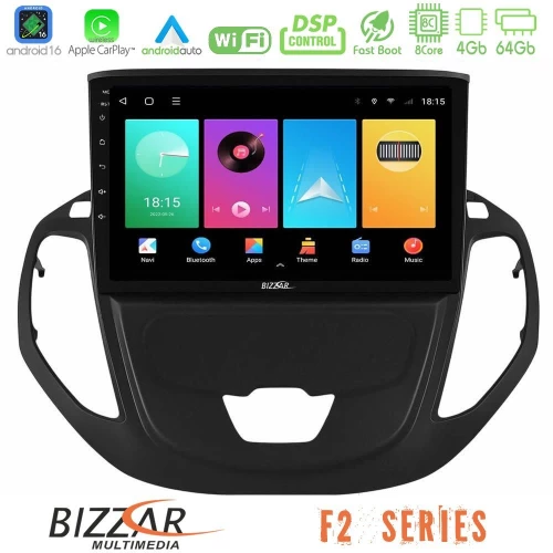 Bizzar F2 Series 8Core Android16 4+64GB  Ford Courier 2015-2023 Navigation Multimedia Tablet 9"