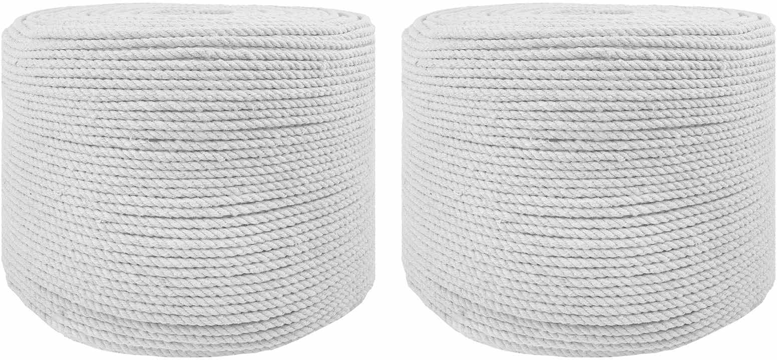 vidaXL Σχοινί 2 pcs Λευκό Βαμβάκι