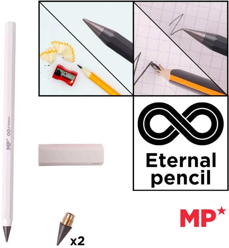 MP eternal μολύβι PE560 με γόμα & 2x ανταλλακτικές μύτες  λευκό