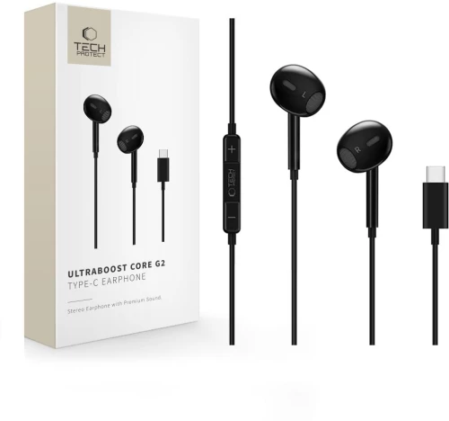 Ενσύρματα Ακουστικά USB-C Tech-Protect UltraBoost Core G2 Black