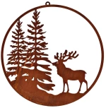 ΔΙΑΚΌΣΜΗΣΗ & DECO ΣΕ ΕΟΡΤΑΣΤΙΚΌ ΠΝΕΎΜΑ WALL HANGER WINTER FOREST DEER DECOR RUSTY FINISH,