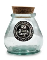 ΔΟΧΕΊΑ ΤΡΟΦΊΜΩΝ ΔΟΧΕΙΟ GLASS DROPS SAC ME ΠΩΜΑ ΦΕΛΛΟΥ 380CC 10CM