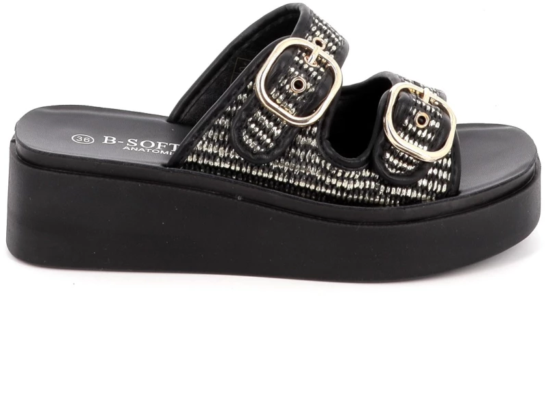 Γυναικείο Mule B-Soft Χρώματος Μαύρο 218-825