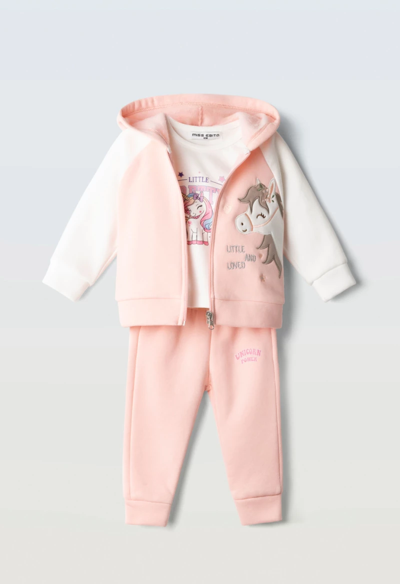 Εβίτα Fashion Bebe Σετ Φόρμας 3Τμχ Unicorn, Σομόν