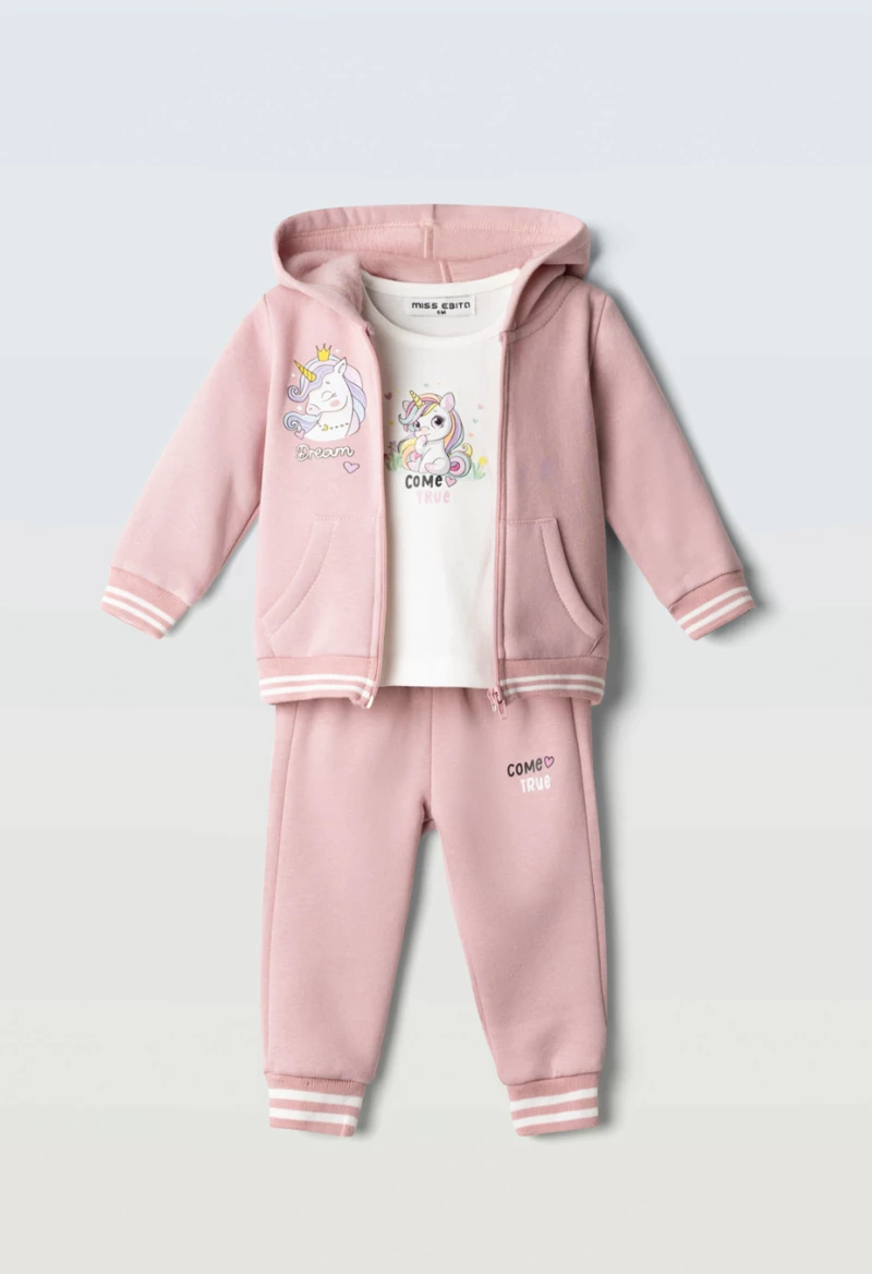 Εβίτα Fashion Bebe Σετ Φόρμας 3Τμχ Unicorn Dream, Σάπιο Μήλο