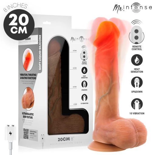 MR INTENSE - LOGAN VIBRATOR DILDO SILICONE WITH HEAT EFFECT AND REMOTE CONTROL 20 CM -Ã'- 4,1 CM