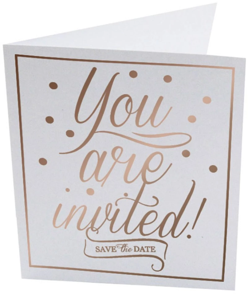 Προσκλητήρια Κάρτα You Are Invited GL-PC-02 White-Gold The Gift Label